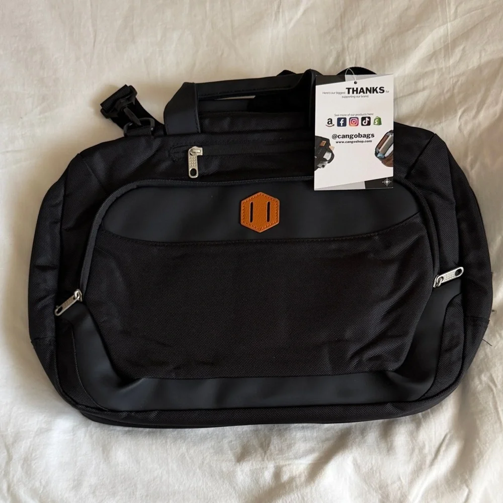 Cango Shoulder Laptop Carry-On Business Large Messenger Bag, Black,New.